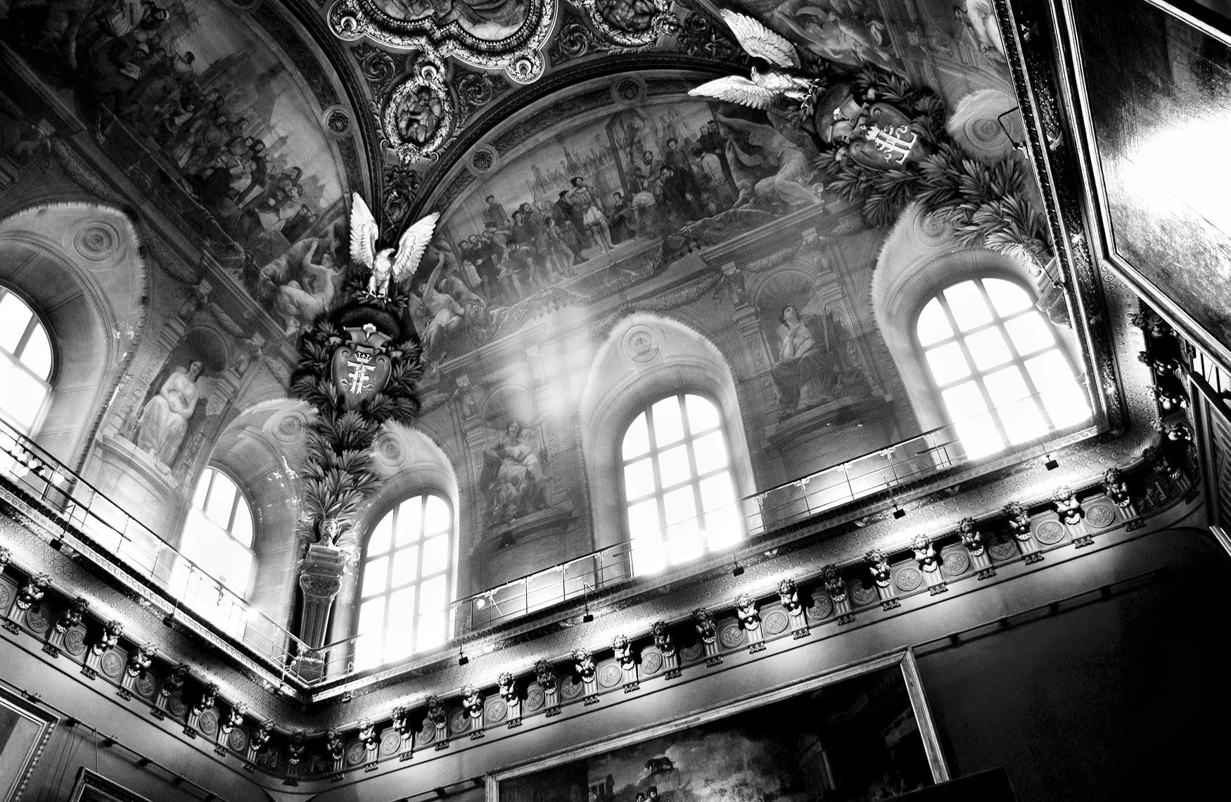 Louvre museum interior ceiling
